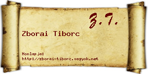 Zborai Tiborc névjegykártya